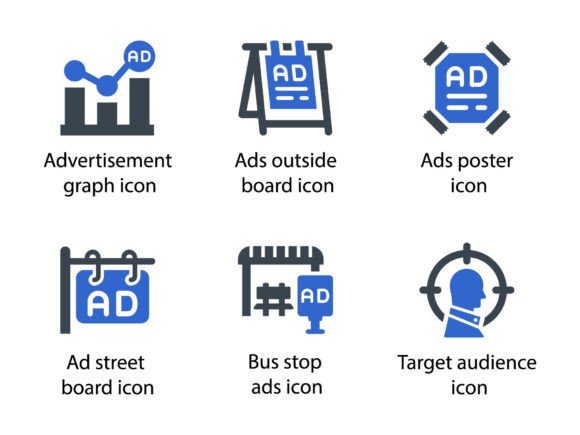 Ads Marketing Icon Set 5: A Perfect Fit for Local Brand Graphics