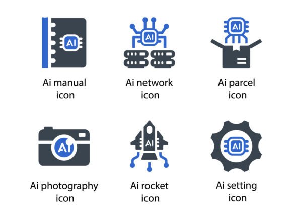 Artificial Intelligence Icon Set 6: A Versatile Graphics Tool