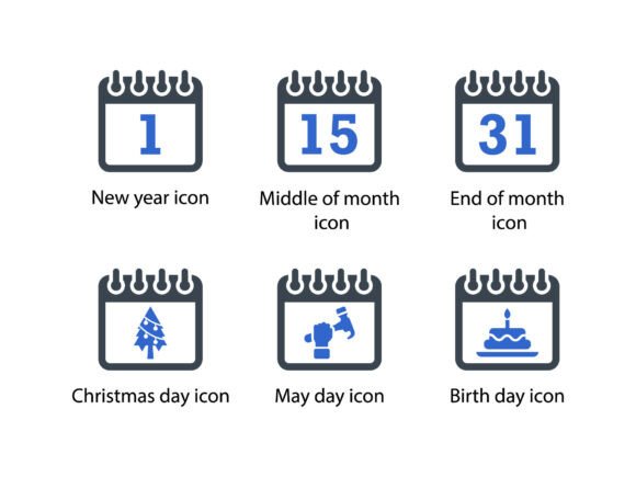 Calendar Icon Set 3: A Versatile Graphics and Icons Solution