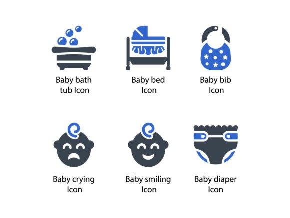 Childhood Baby Icon Set 1: A Versatile Design for Embroidery