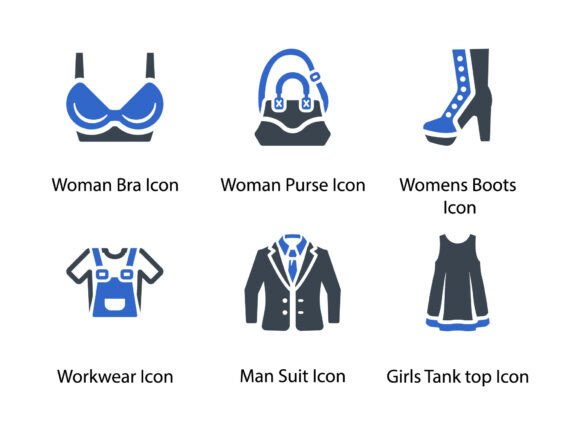 Clothes Fashion Icon Set 6: Perfect for Modern Graphics and Icons