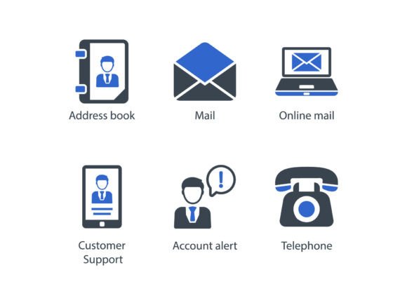 Contact Us Icon Set 4: A Versatile Graphics Asset for Crafters