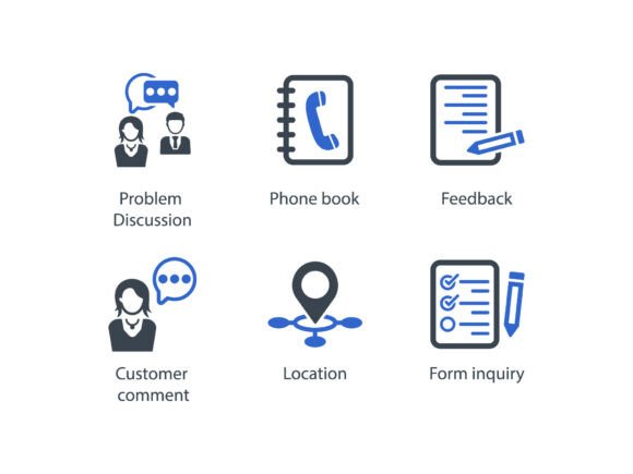 Contact Us Icon Set 7: A Versatile Graphics Tool for Local Brands