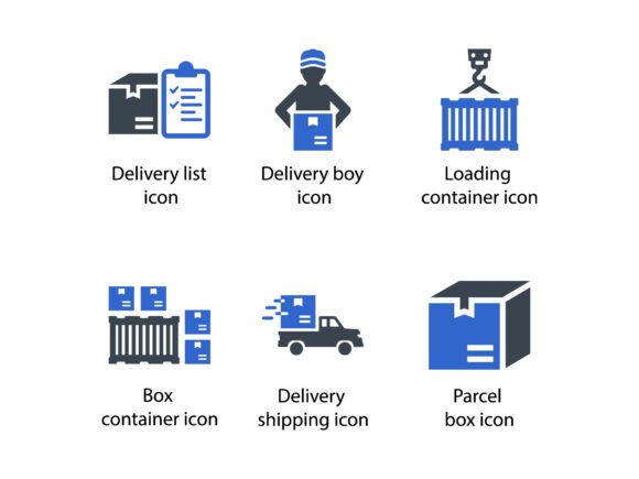 Delivery Logistics Icon Set 1: A Versatile Design