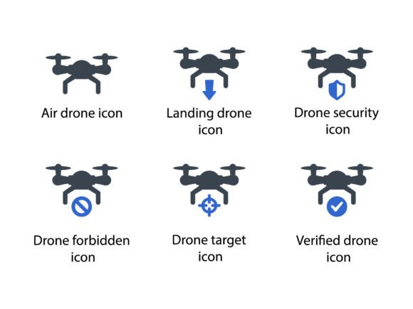 Drone Icon Set 1: A Versatile Graphic for Local Branding