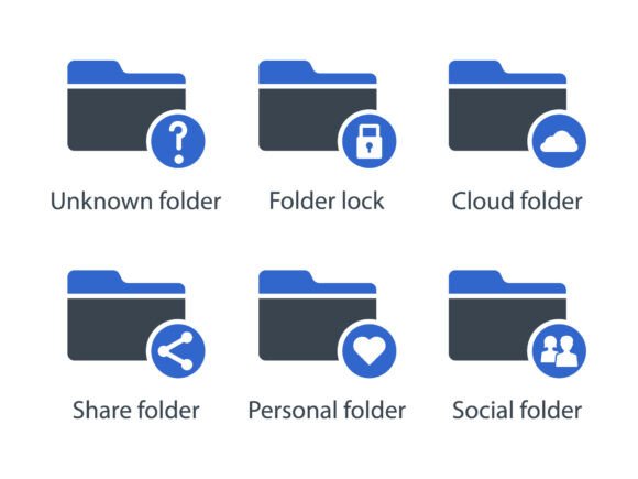 Enhance Your Content with Folders Icon Set 3 Graphics