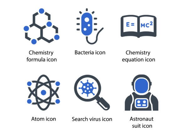 Lab Science Icon Set 1: A Versatile Graphics Tool for Marketers