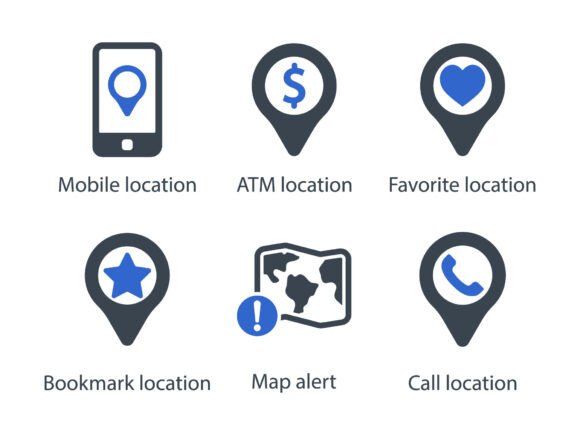 Location Icon Set 4: A Versatile Graphics Tool for Publishers