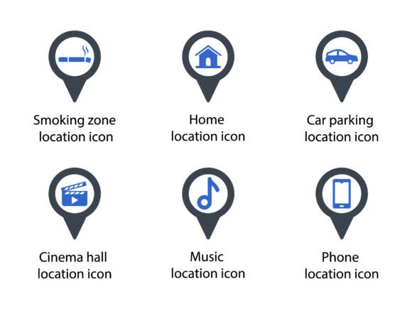 Location Pin Icon Set 8: A Versatile Graphic for Modern Publishers