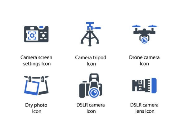 Photography Accessories Icon Set 2: A Must-Have for Modern Graphics