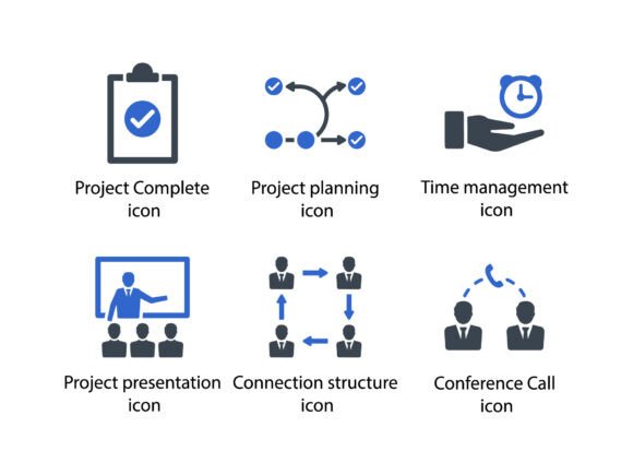 Project Management Icon Set 1: A Perfect Fit for Local Business Graphics