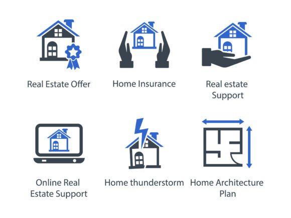 Real Estate Icon Set 8: A Versatile Graphics and Icons Collection