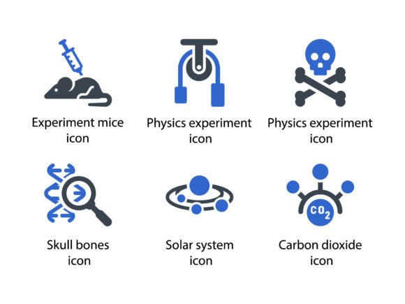 Science Experiments Blue Icon Set 3: Ideal for Modern Branding