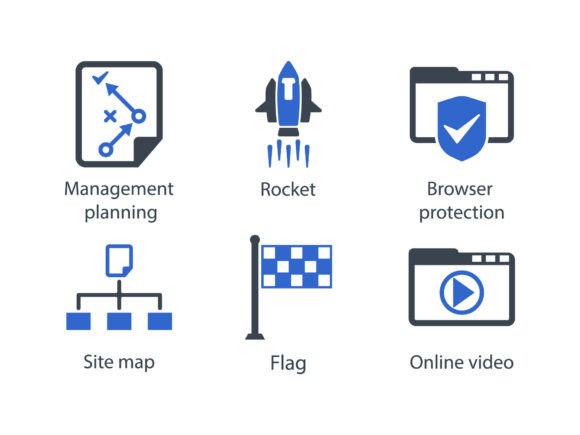 SEO Internet Blue Icon Set 6: A Versatile Graphics Kit